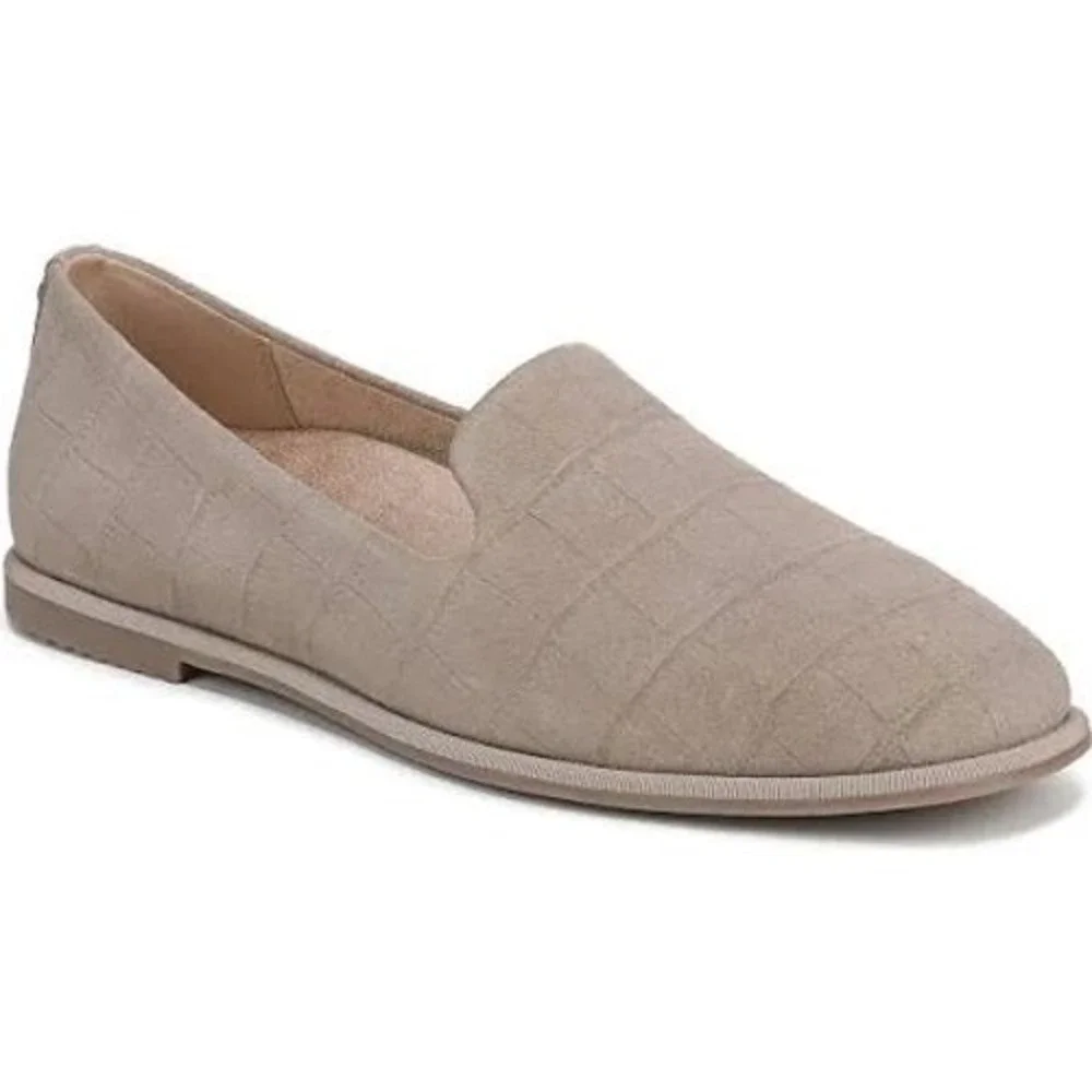 Vionic Willa 2.0 Loafers Womens 6.5 Cobblestone Suede Beige Slip On Comfort